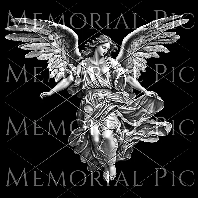 Angel engraving headstone