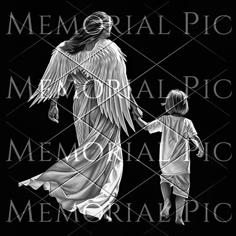 Angel with child laser etching file